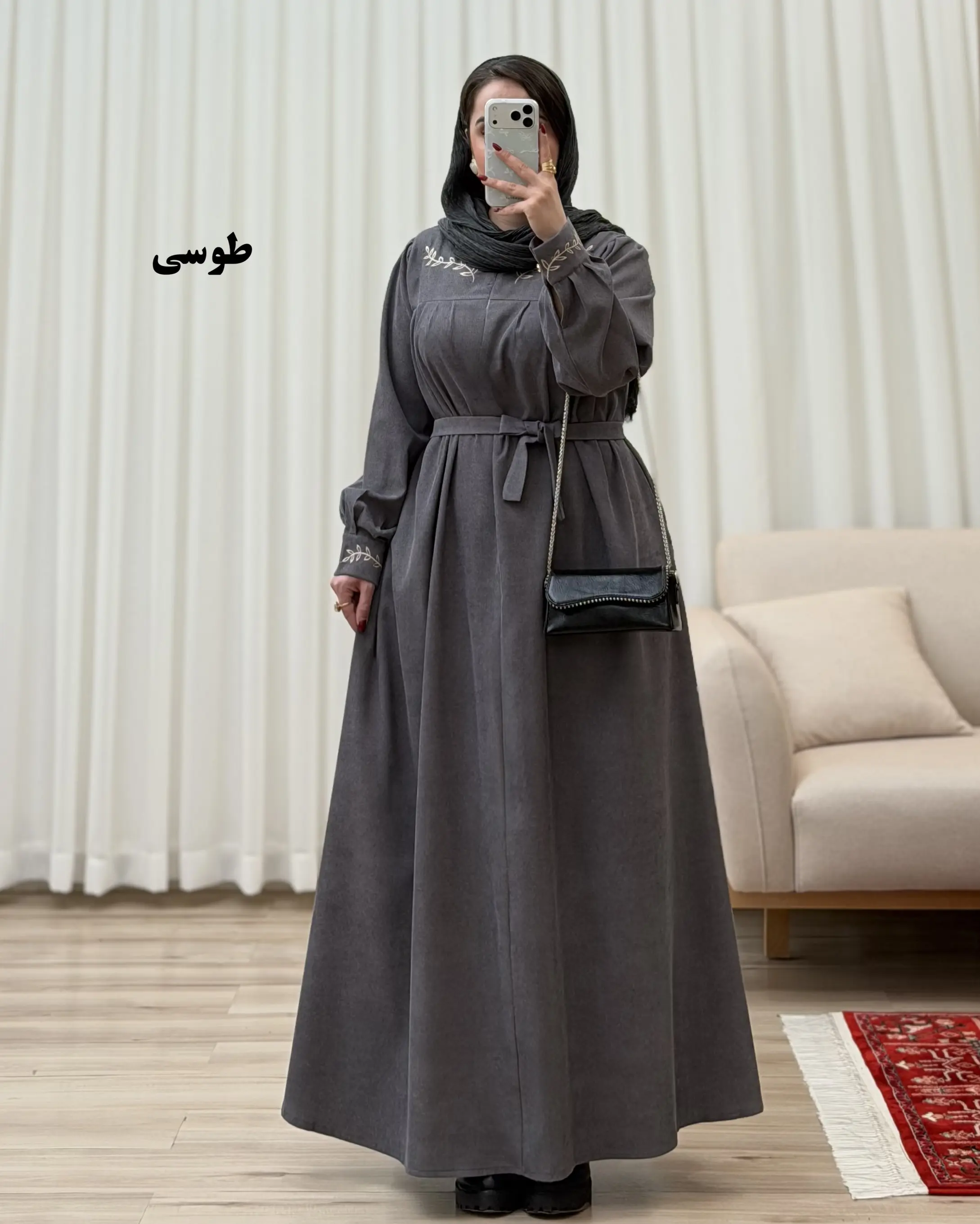 مانتو عبایی کبریتی مدل خوشه